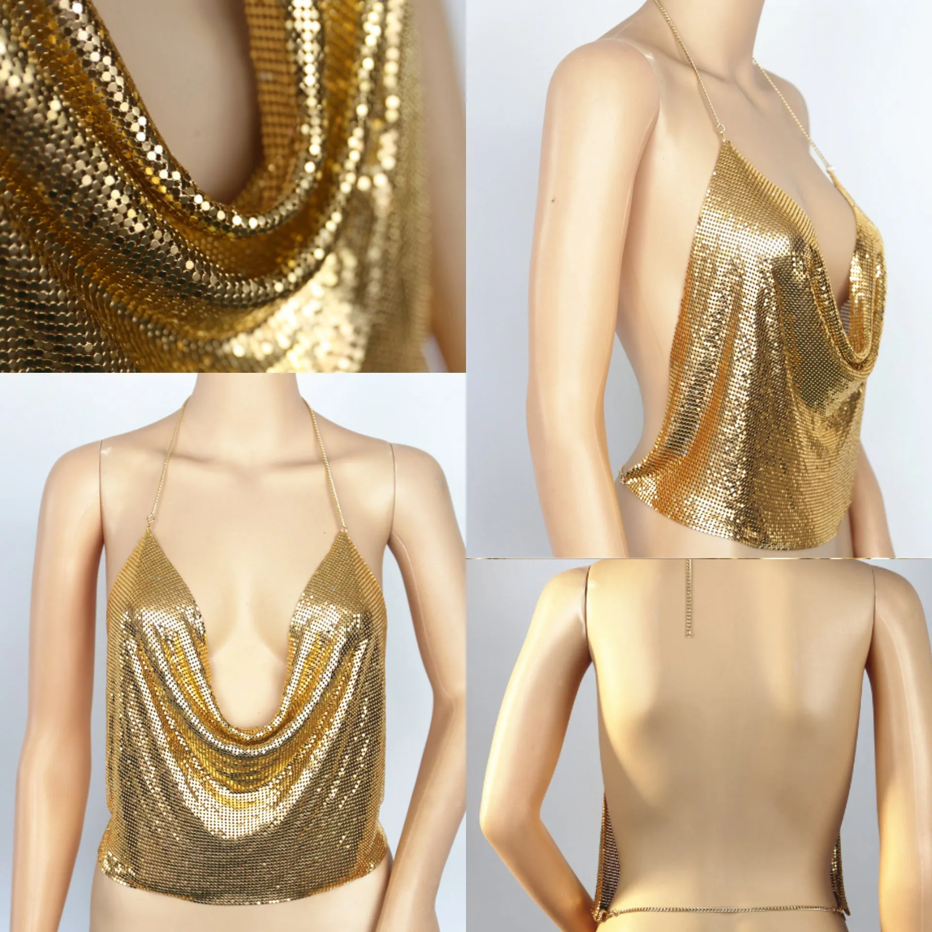All Chained Up Glitz Top (Gold)