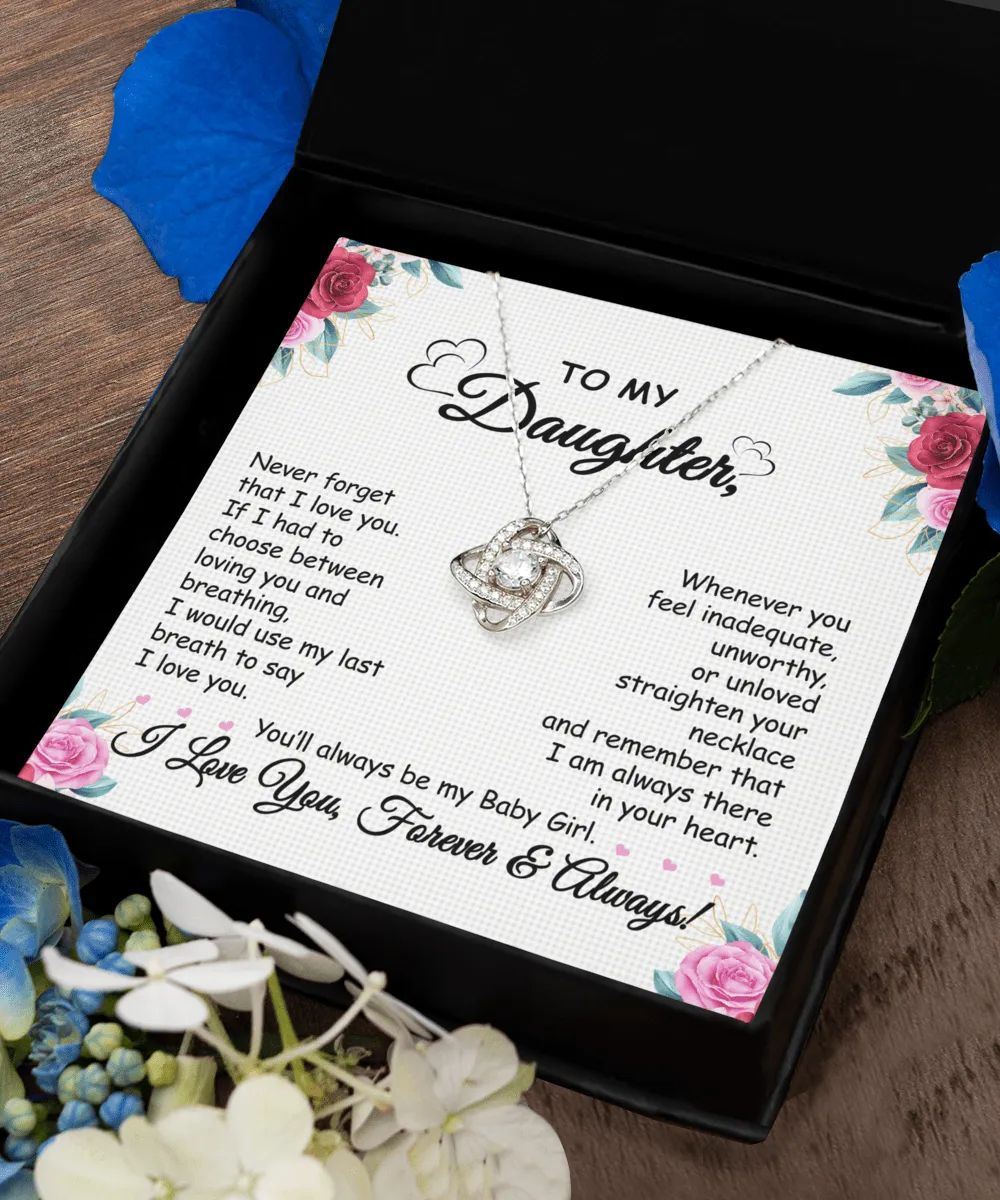 [Almost SOLD OUT] Gift To Daughter - When You Feel -  Love Knot Silver Necklace  With Message Card Gift For Birthday, Christmas, Special Occasion From Mom, Dad