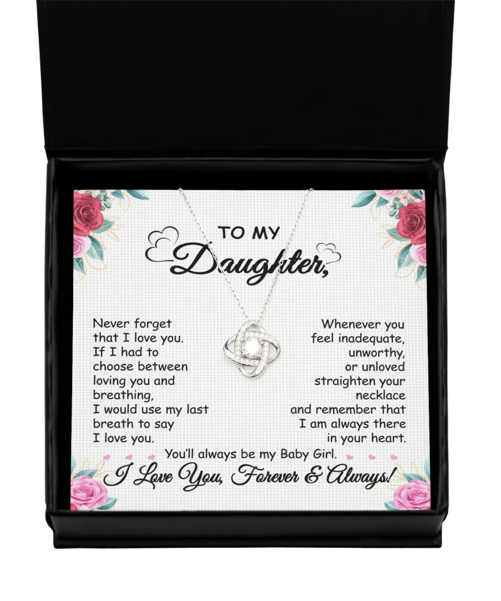 [Almost SOLD OUT] Gift To Daughter - When You Feel -  Love Knot Silver Necklace  With Message Card Gift For Birthday, Christmas, Special Occasion From Mom, Dad