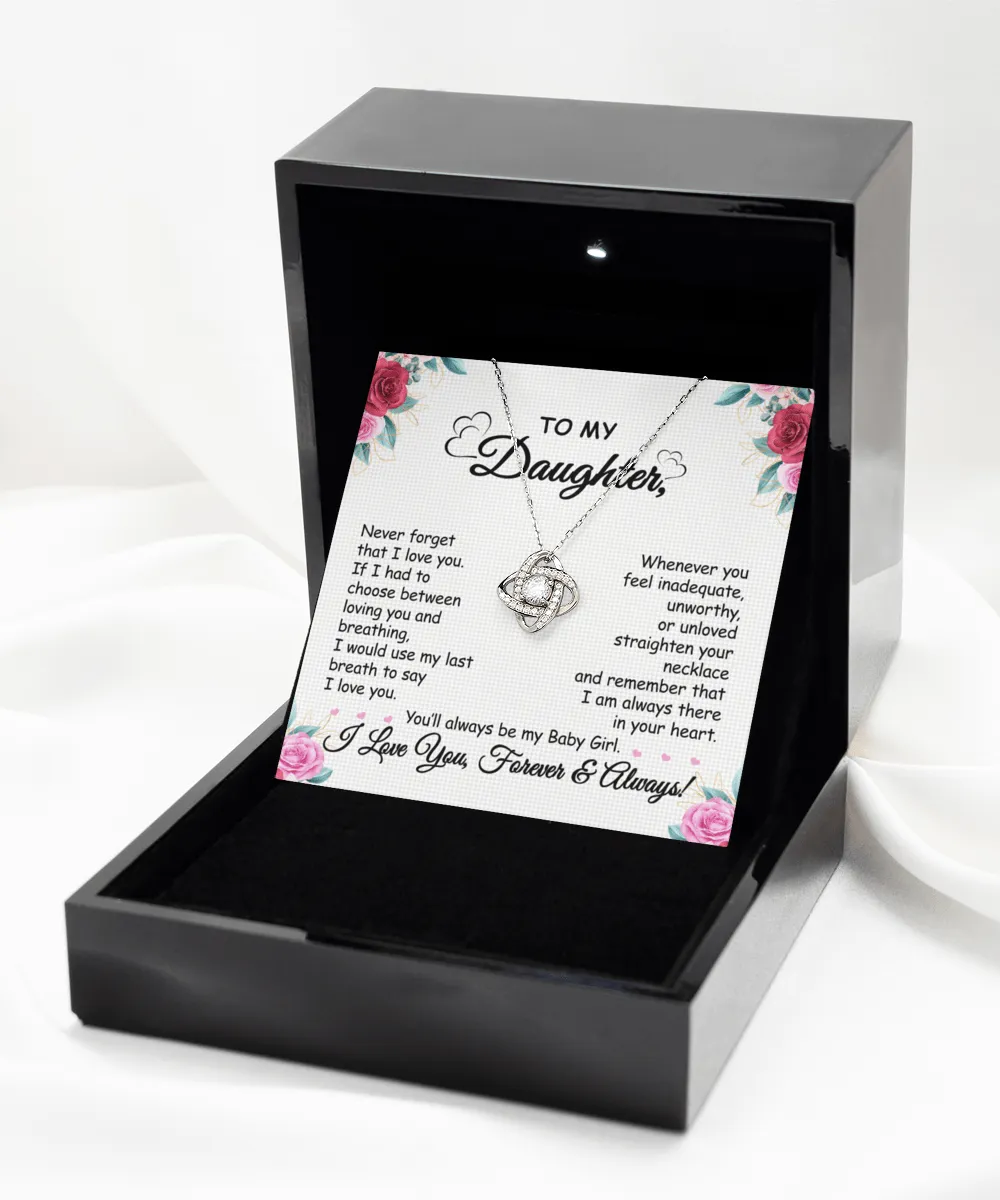 [Almost SOLD OUT] Gift To Daughter - When You Feel -  Love Knot Silver Necklace  With Message Card Gift For Birthday, Christmas, Special Occasion From Mom, Dad