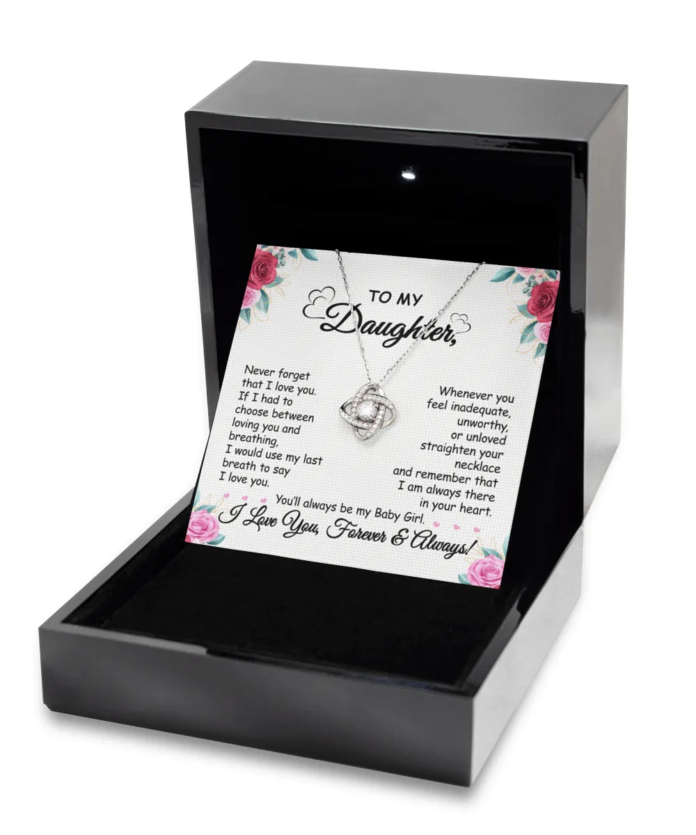 [Almost SOLD OUT] Gift To Daughter - When You Feel -  Love Knot Silver Necklace  With Message Card Gift For Birthday, Christmas, Special Occasion From Mom, Dad