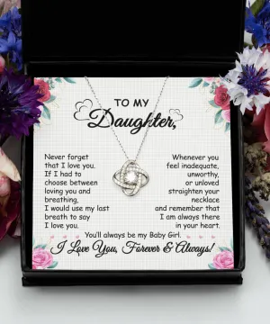 [Almost SOLD OUT] Gift To Daughter - When You Feel -  Love Knot Silver Necklace  With Message Card Gift For Birthday, Christmas, Special Occasion From Mom, Dad