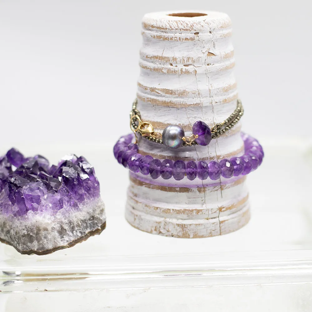 Amethyst Wisteria Wrap Bracelet