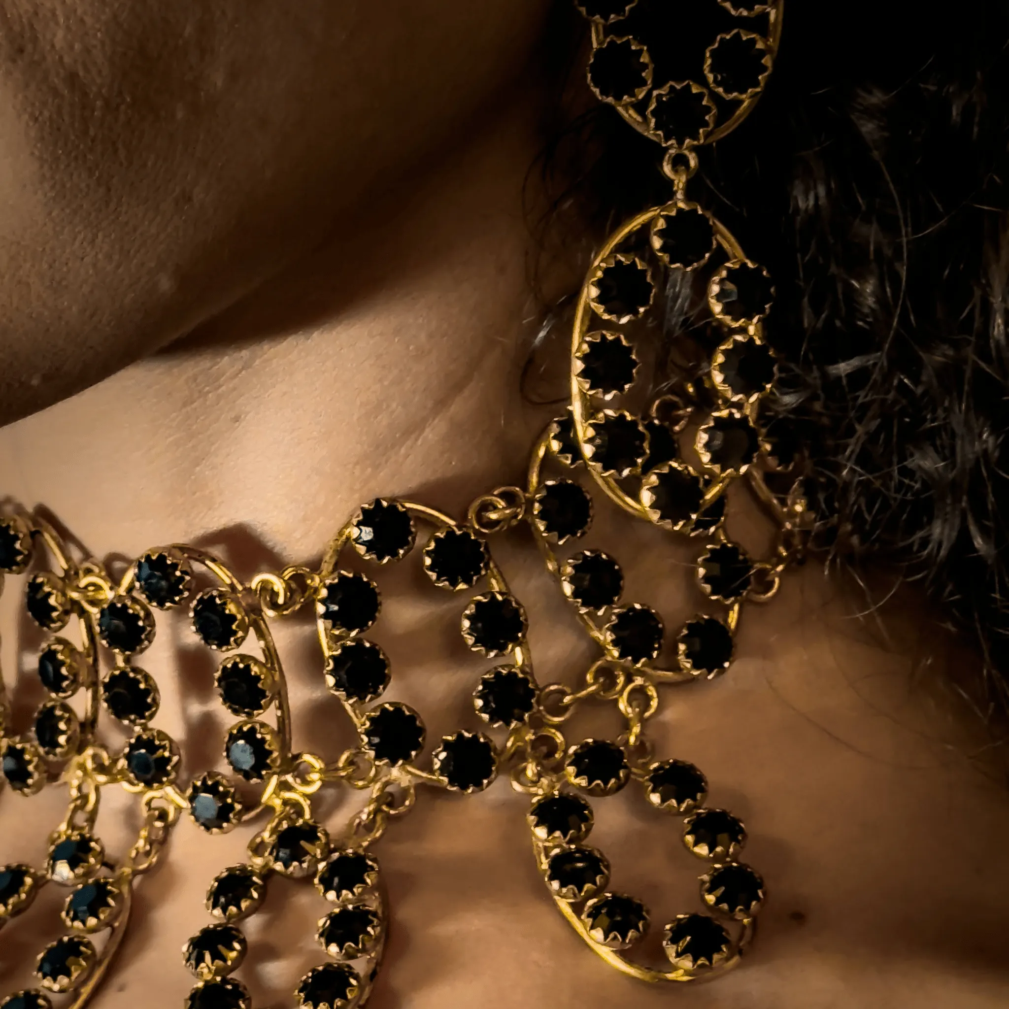 Amulets of Glamour Earrings-Jet