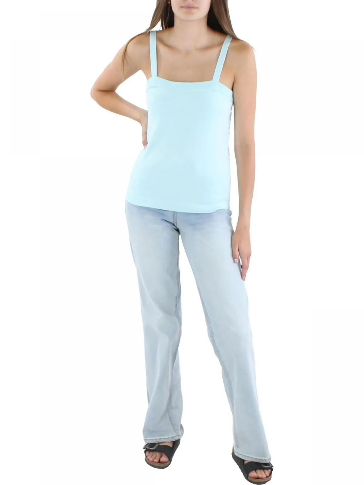 Anne Klein Womens Knit Tank Top Sweater 10828188 Ocean Sky Blue S