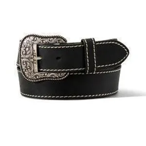 Ariat Ladies Heavy Stitched Black Leather Belt