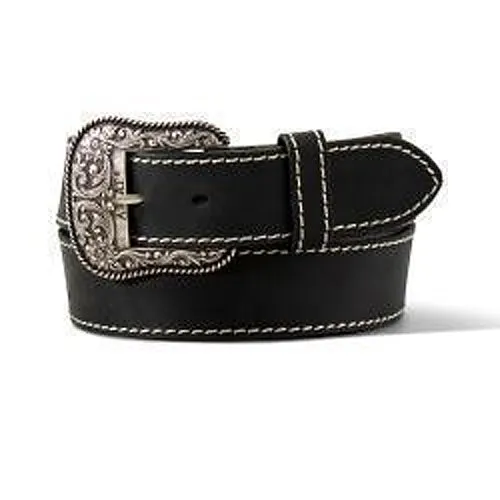 Ariat Ladies Heavy Stitched Black Leather Belt