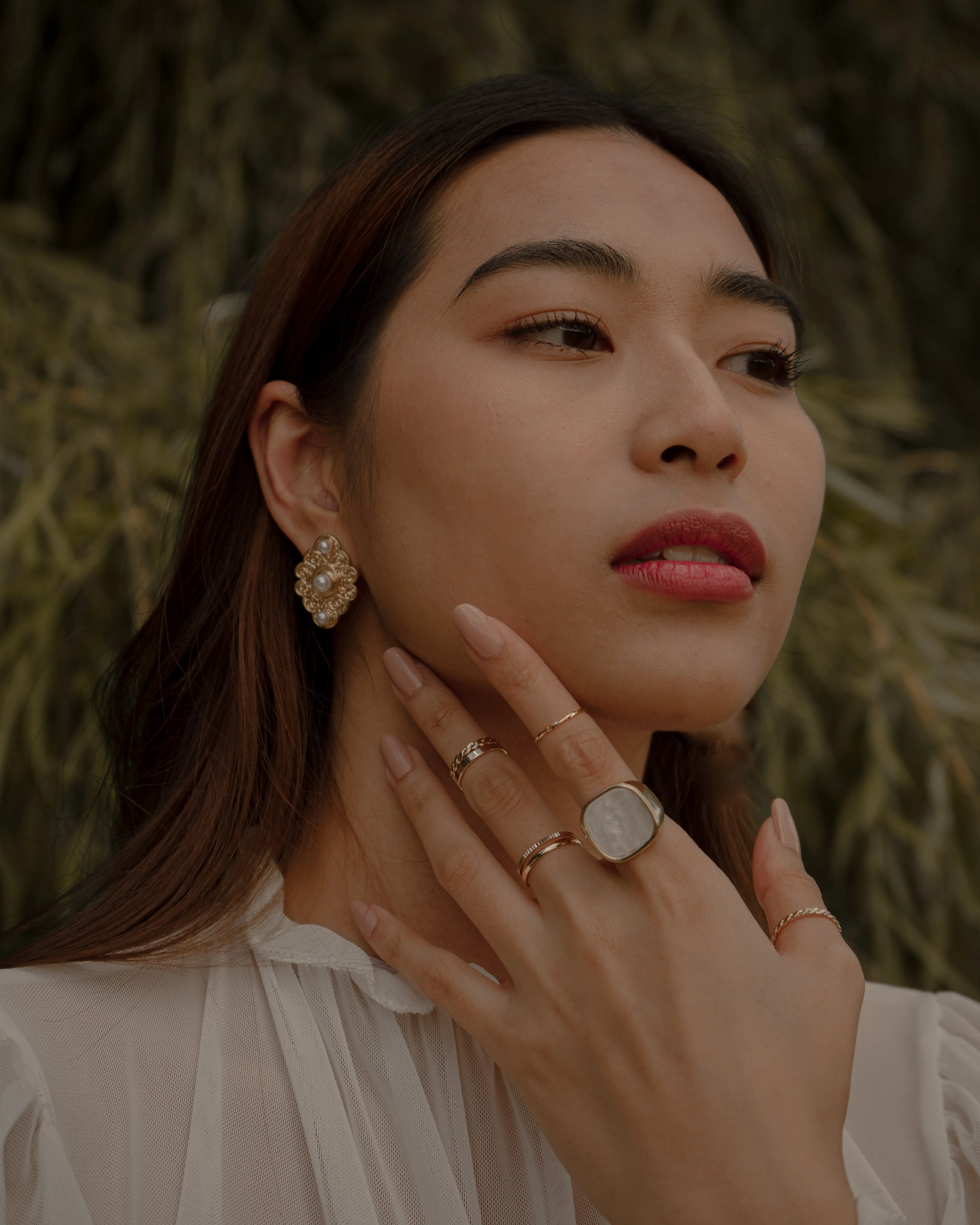 Art nouveau Vintage Gold Statement Earrings