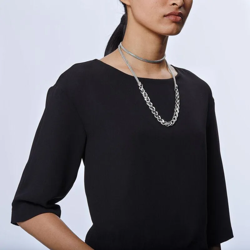 Asli Classic Chain transformable Necklace in Silver