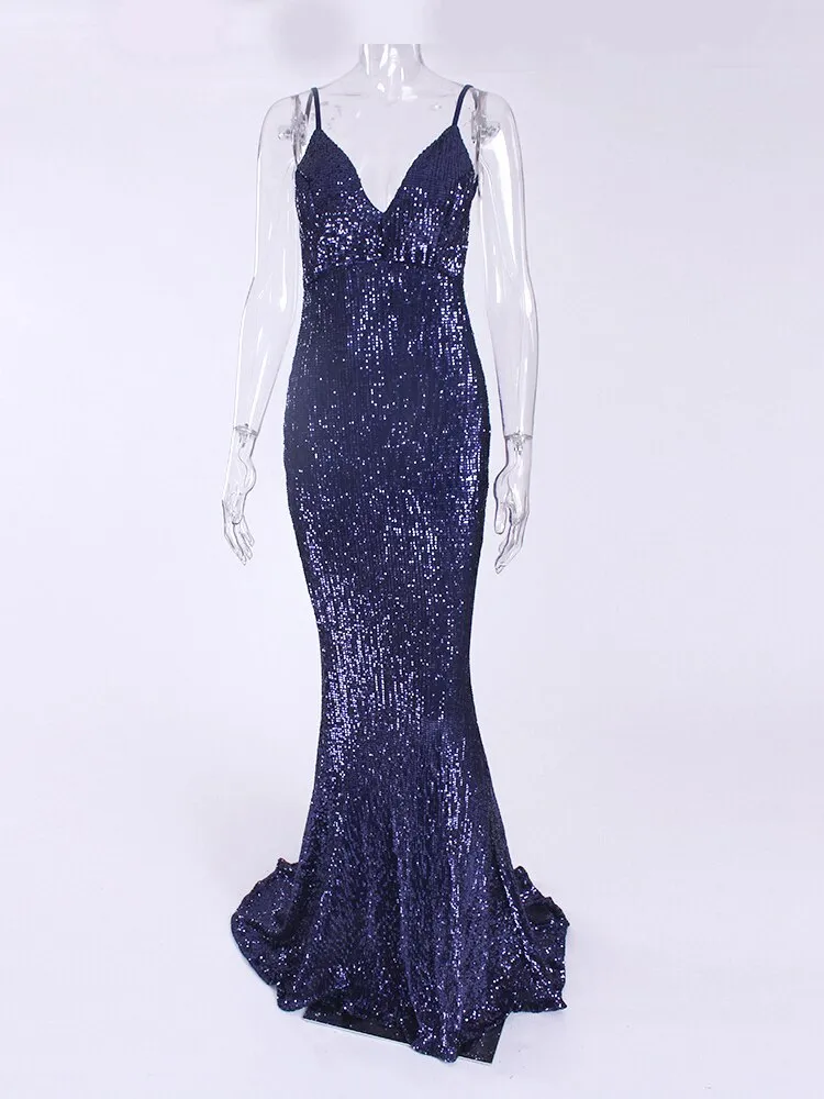 Backless Deep V Neck Sleeveless Dress
