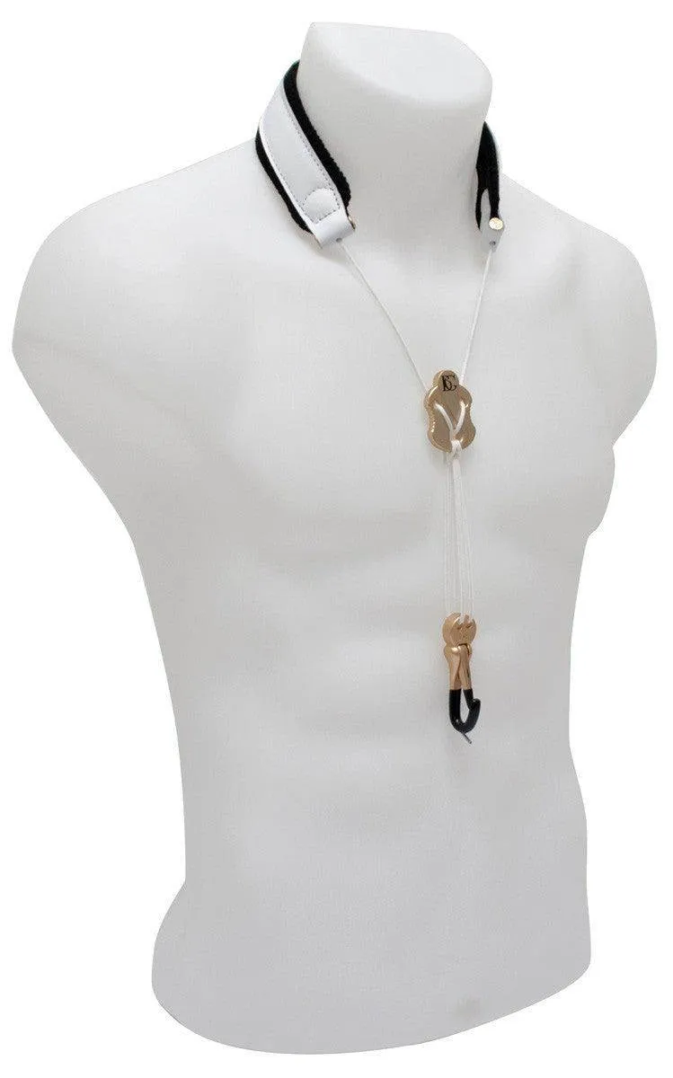 BG Saxophone Leather Strap ~ White ~ Alto, Tenor Sax