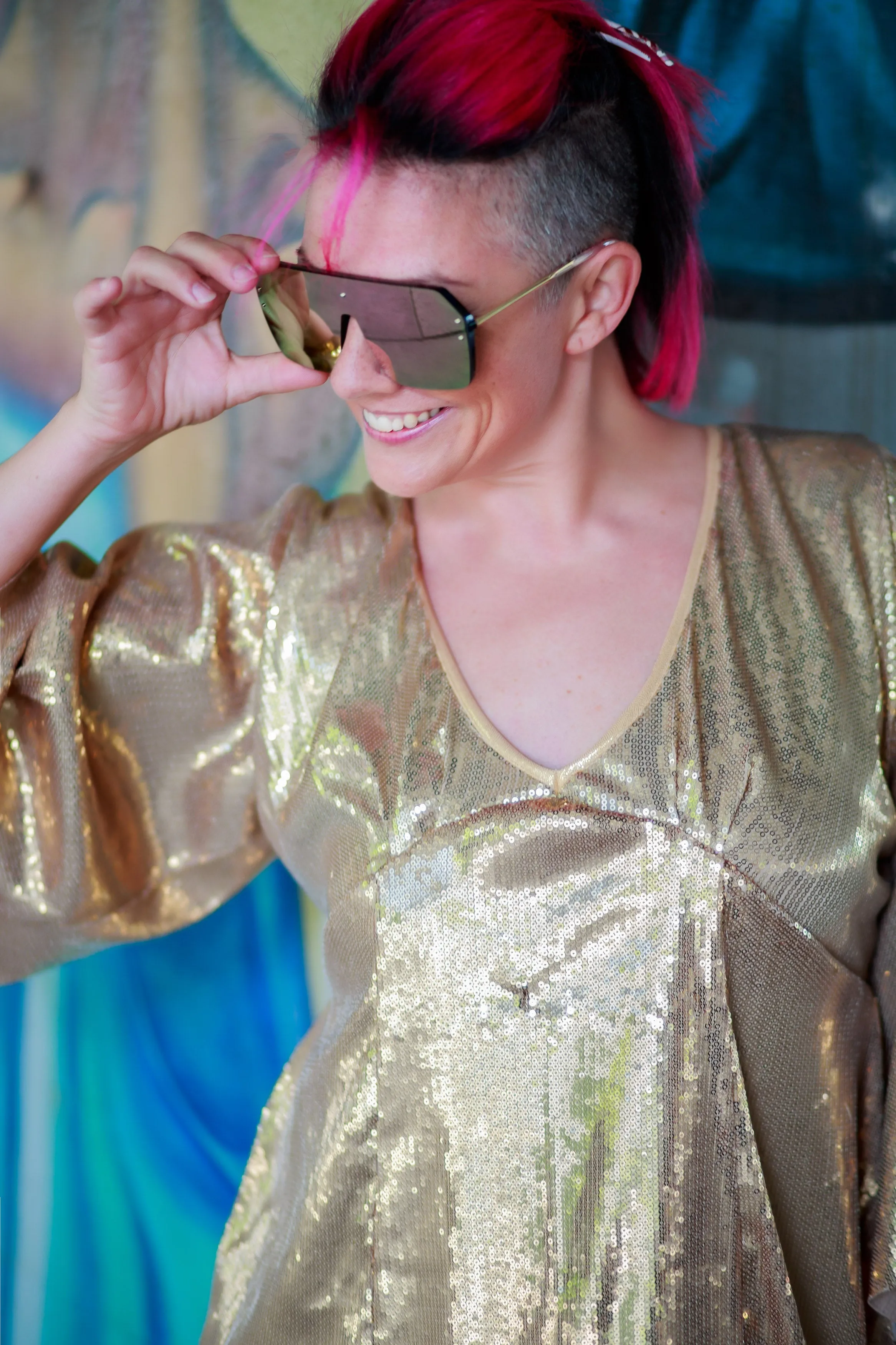 Bingo Bango Dress-Gold Sequin