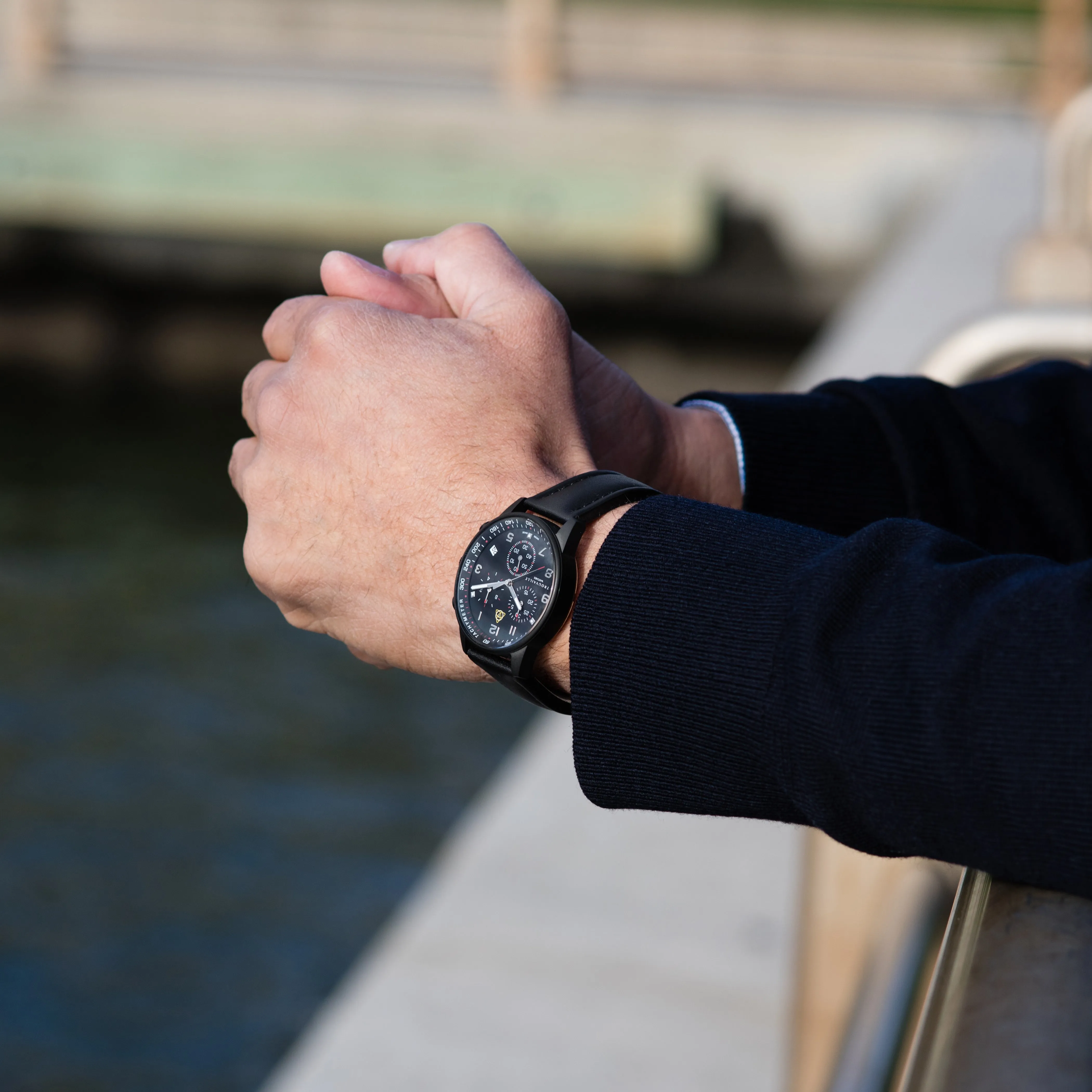 Black Aviator - Chronograph Watch