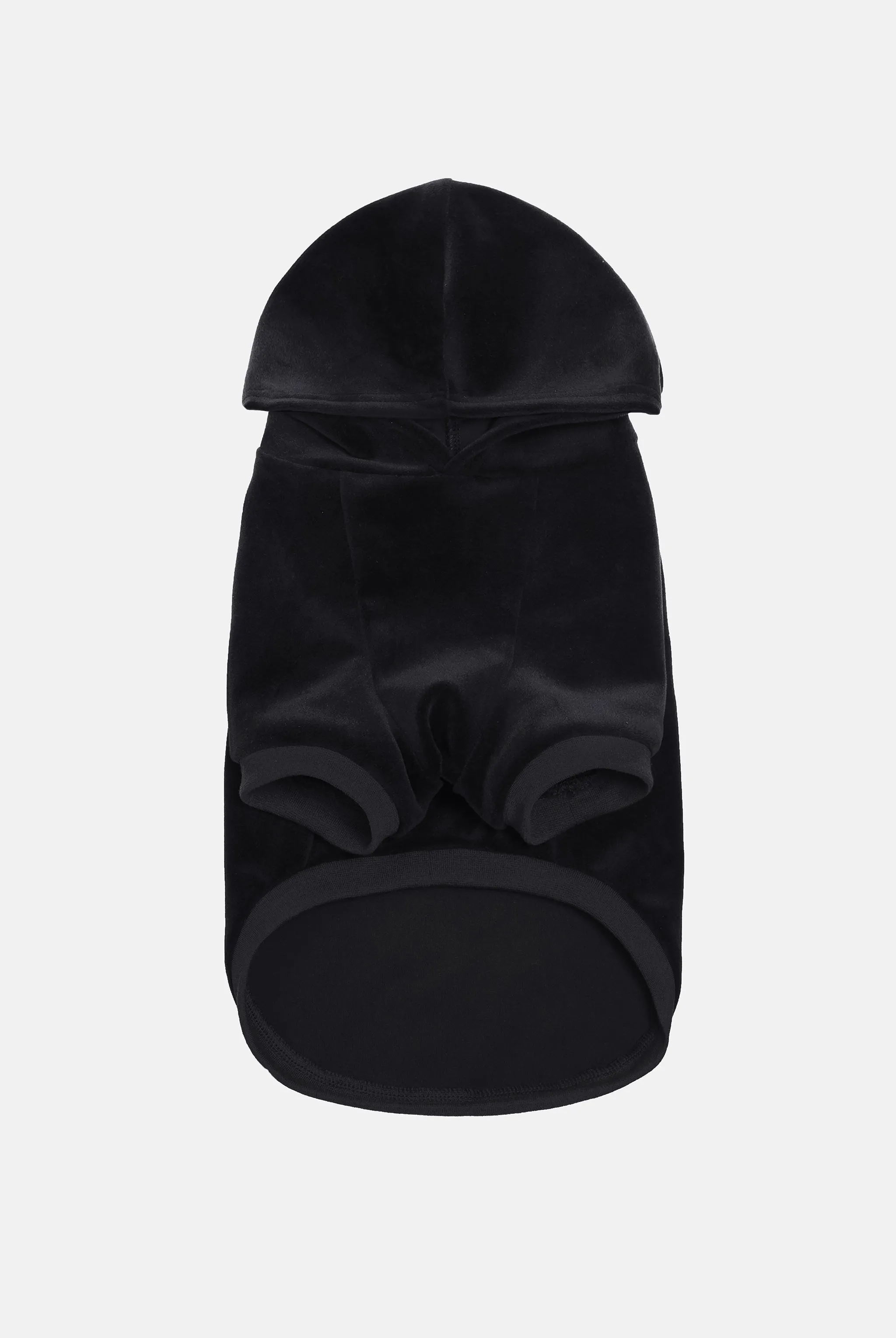 BLACK DIAMANTÉ LOGO VELOUR PET HOODIE