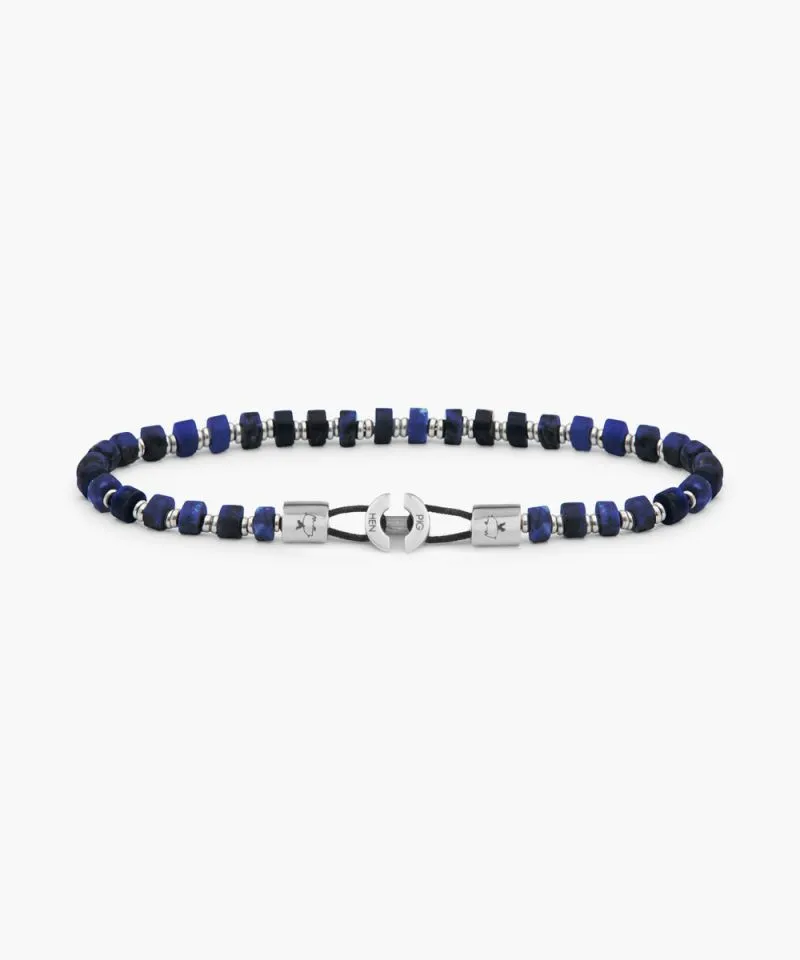 Brontide 4mm Beaded Bracelet in Lapiz Lazuli & Silver