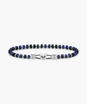 Brontide 4mm Beaded Bracelet in Lapiz Lazuli & Silver