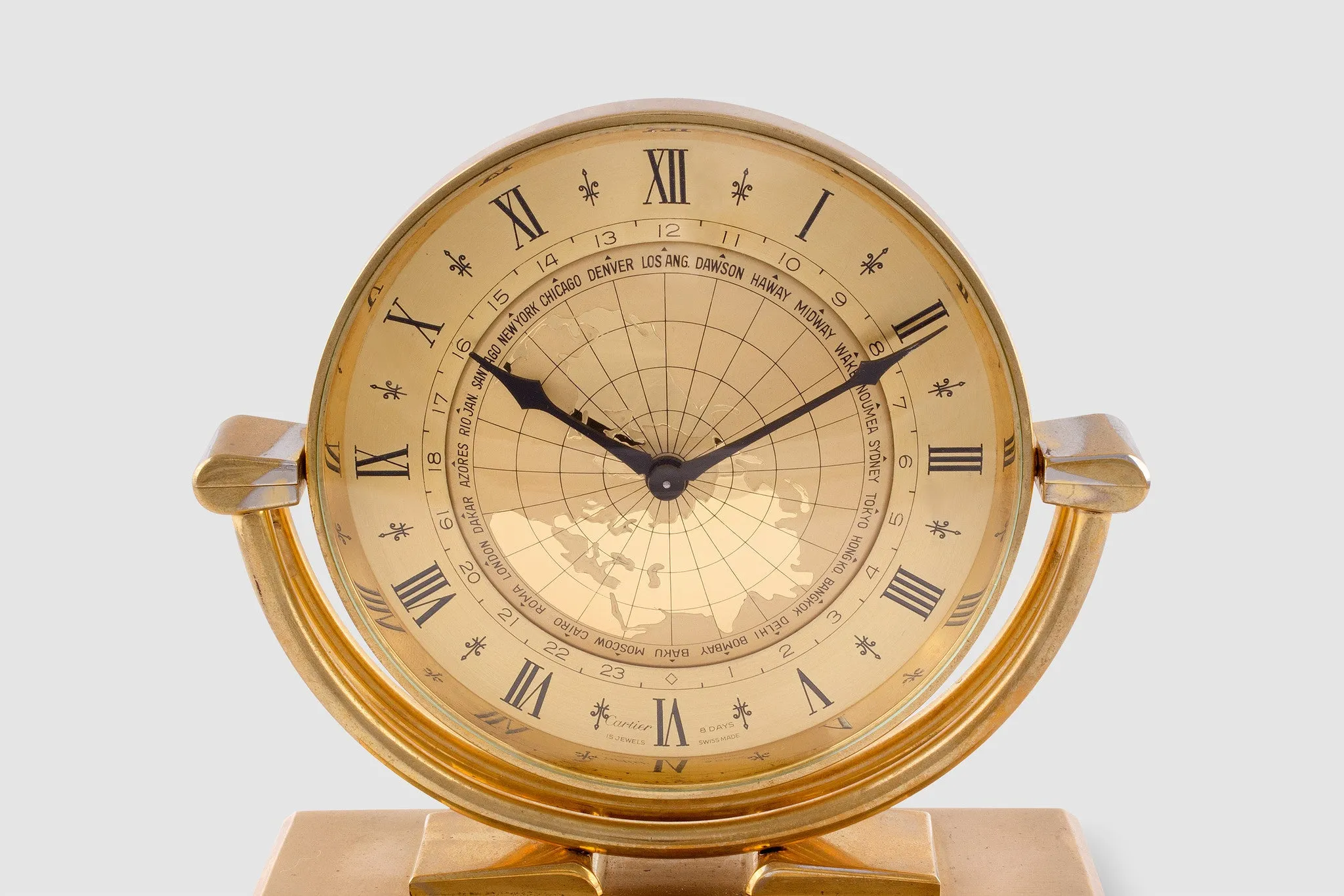 Cartier 8 Day World Time Clock