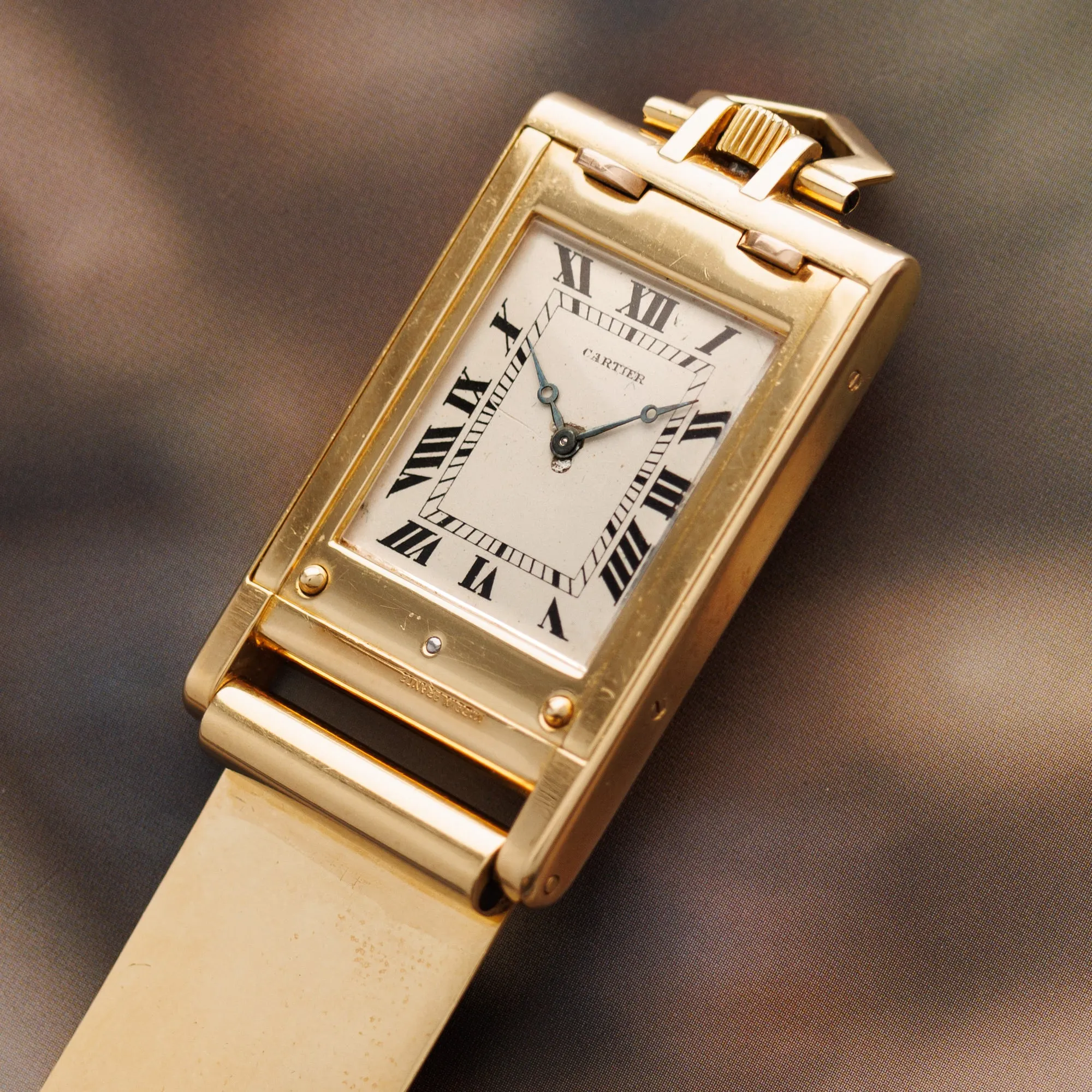 Cartier Yellow Gold Tank Travel Clock, Sold in London