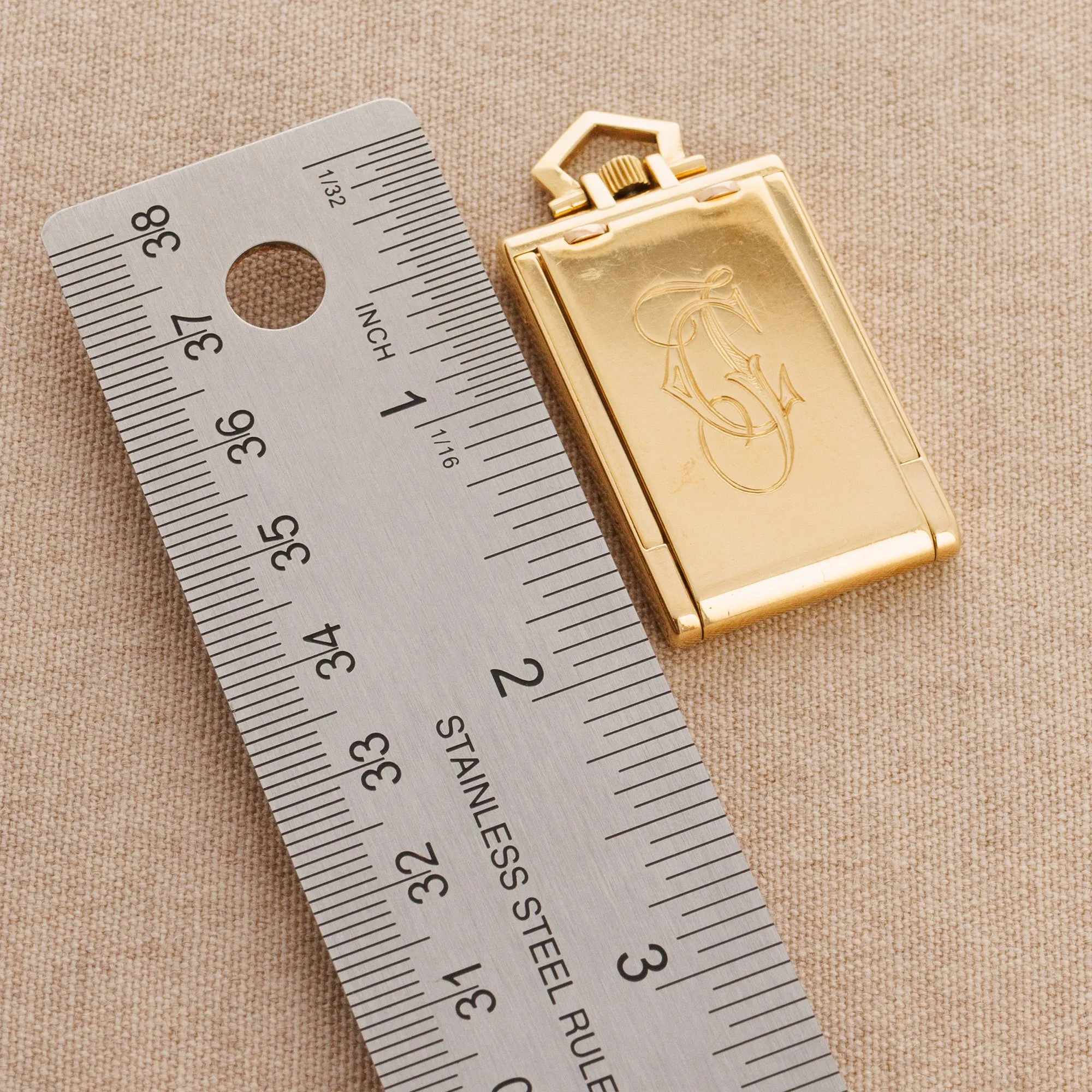 Cartier Yellow Gold Tank Travel Clock, Sold in London