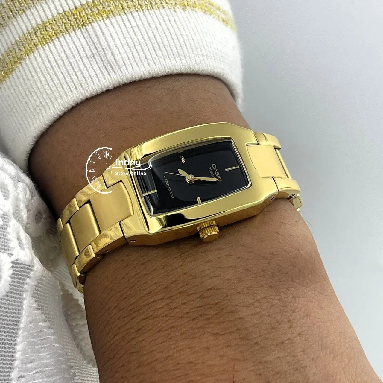 Casio Fashion Women's Watch LTP-1165N-1C Gold Plated Stainless Steel Band Mineral Glass