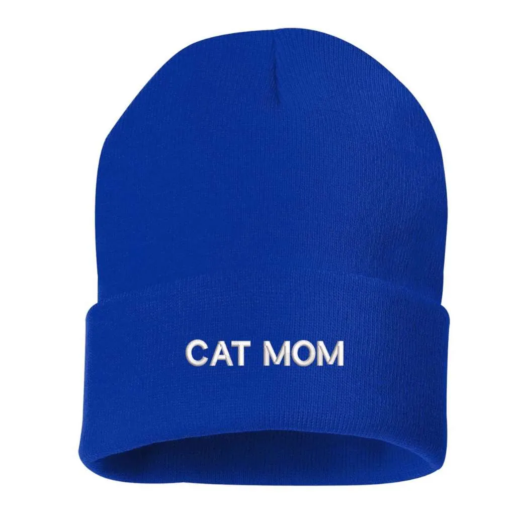 Cat Mom Cuffed Beanie