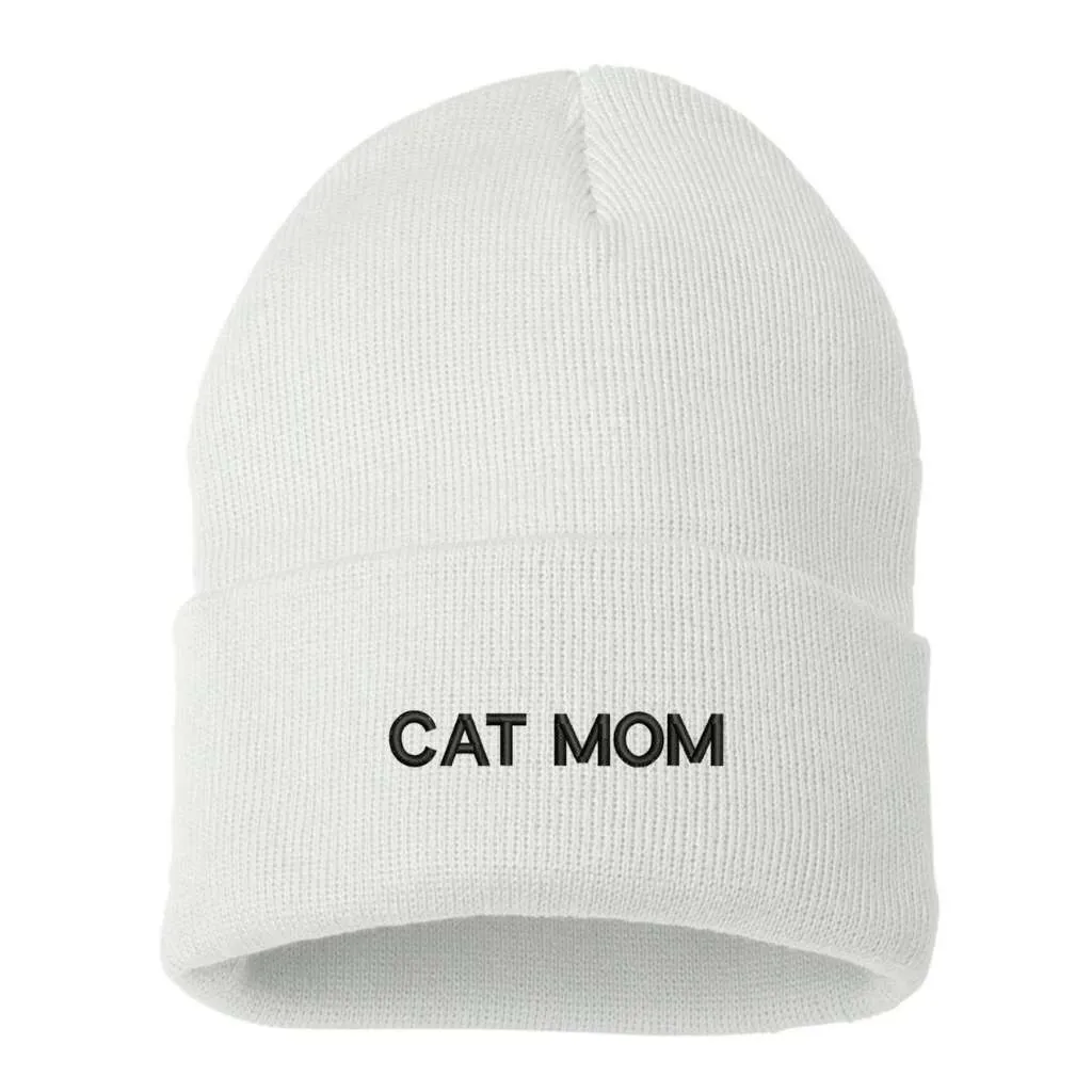 Cat Mom Cuffed Beanie