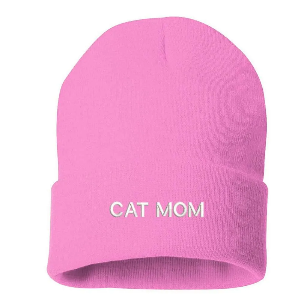 Cat Mom Cuffed Beanie