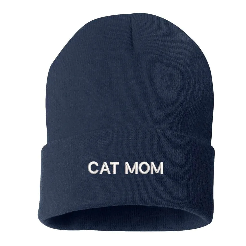 Cat Mom Cuffed Beanie