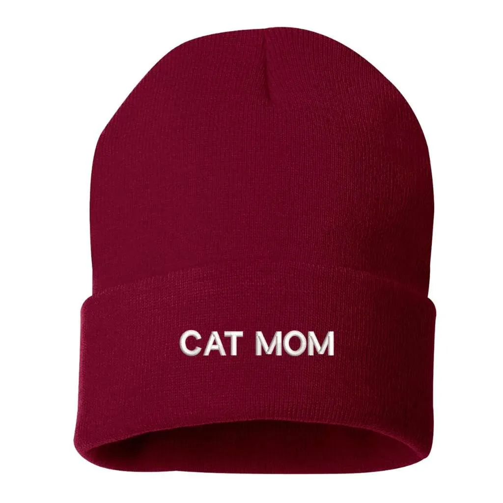 Cat Mom Cuffed Beanie