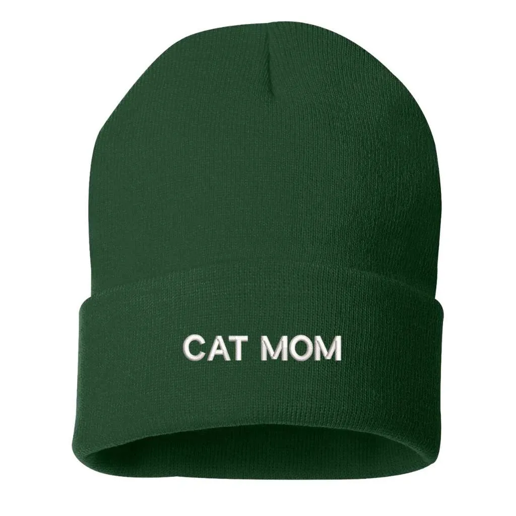 Cat Mom Cuffed Beanie