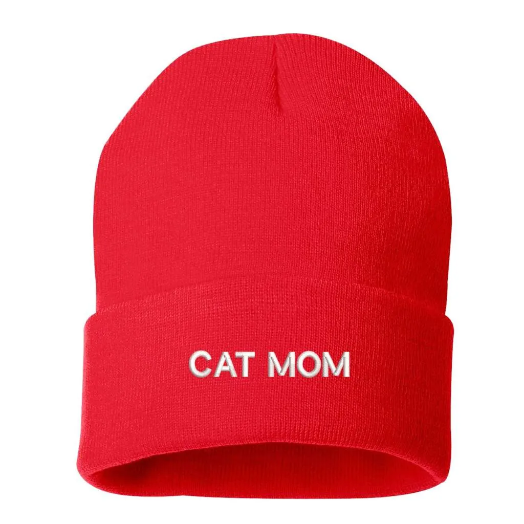 Cat Mom Cuffed Beanie