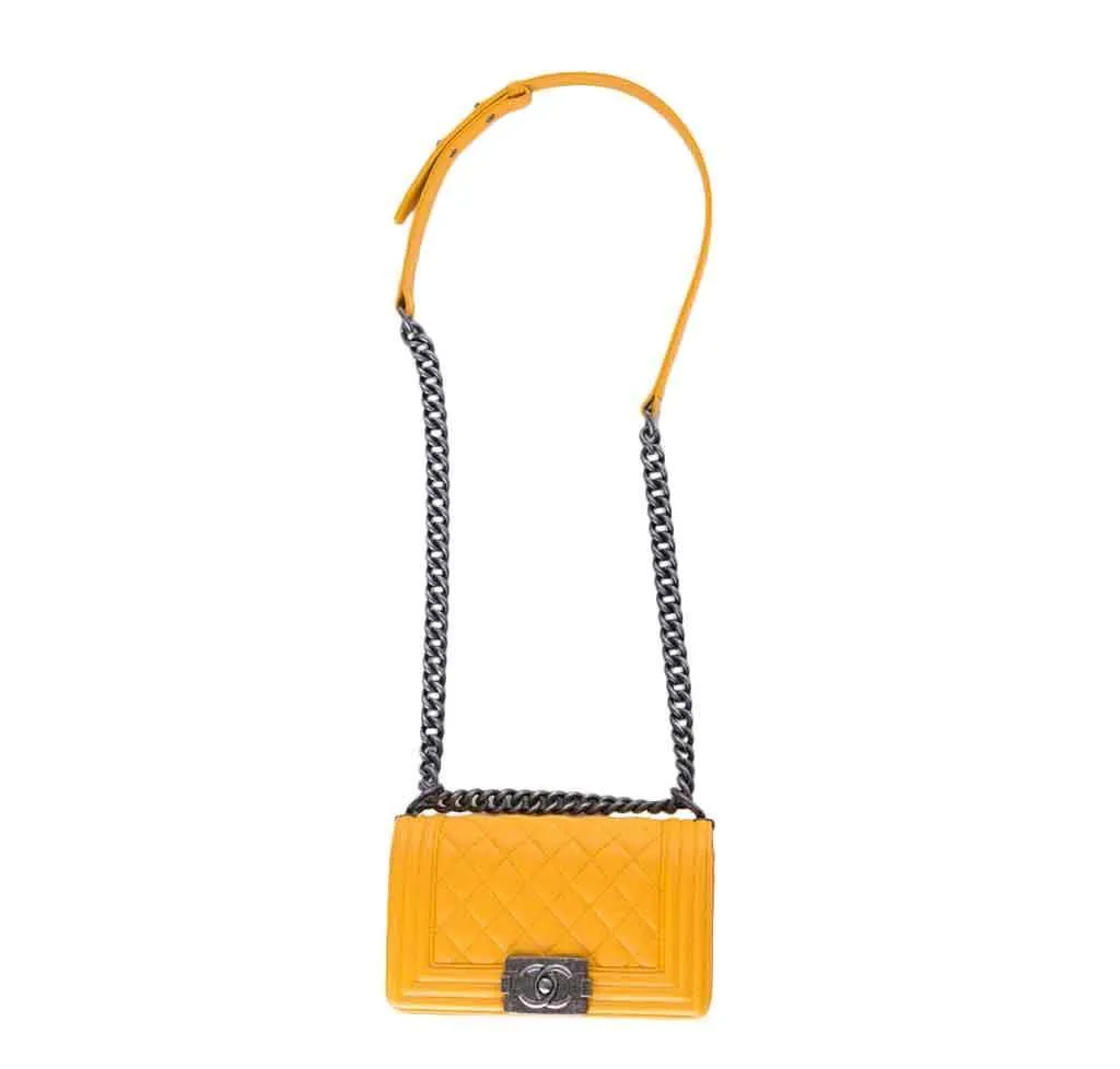 Chanel Boy Bag Yellow SHW