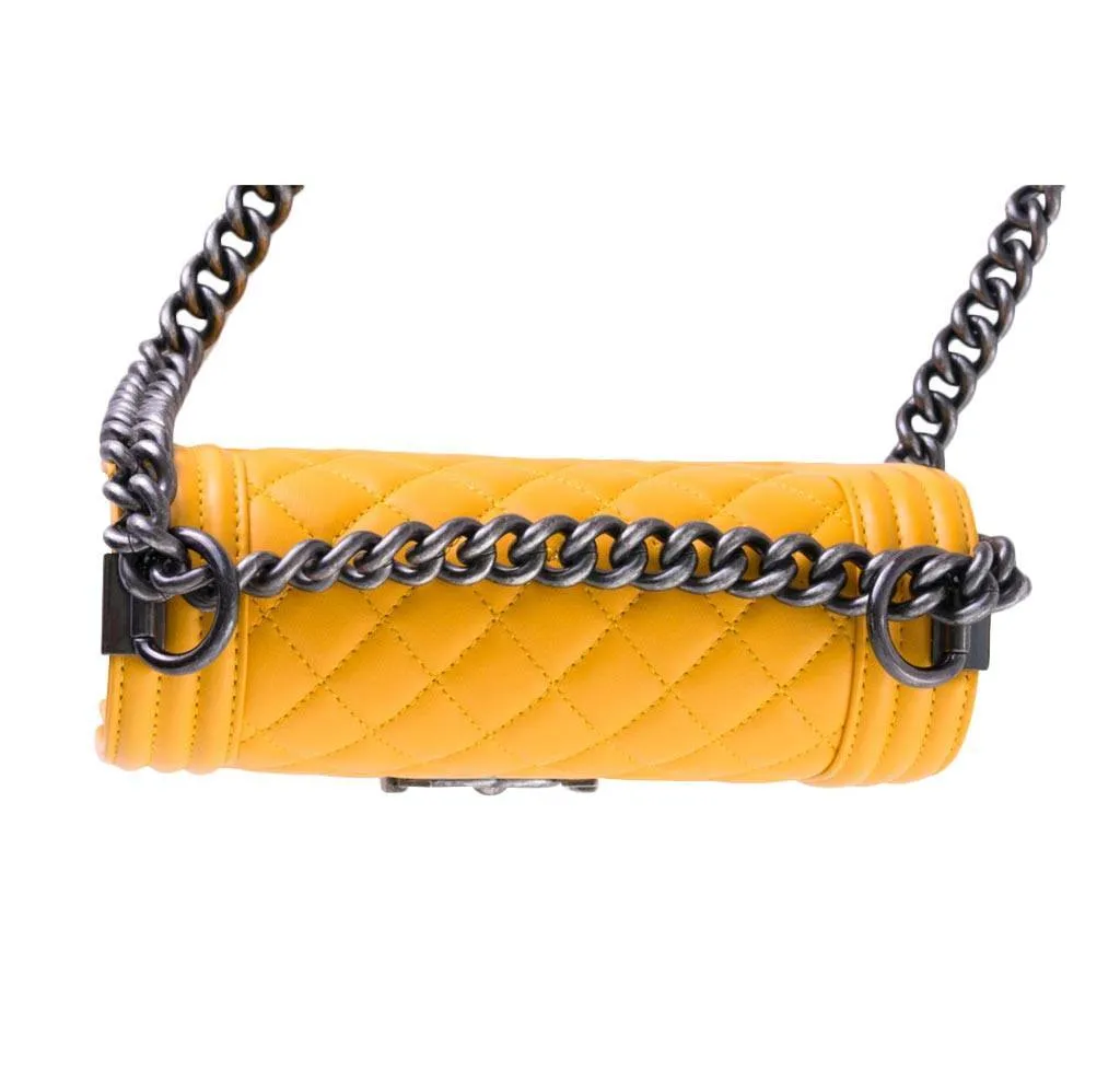 Chanel Boy Bag Yellow SHW