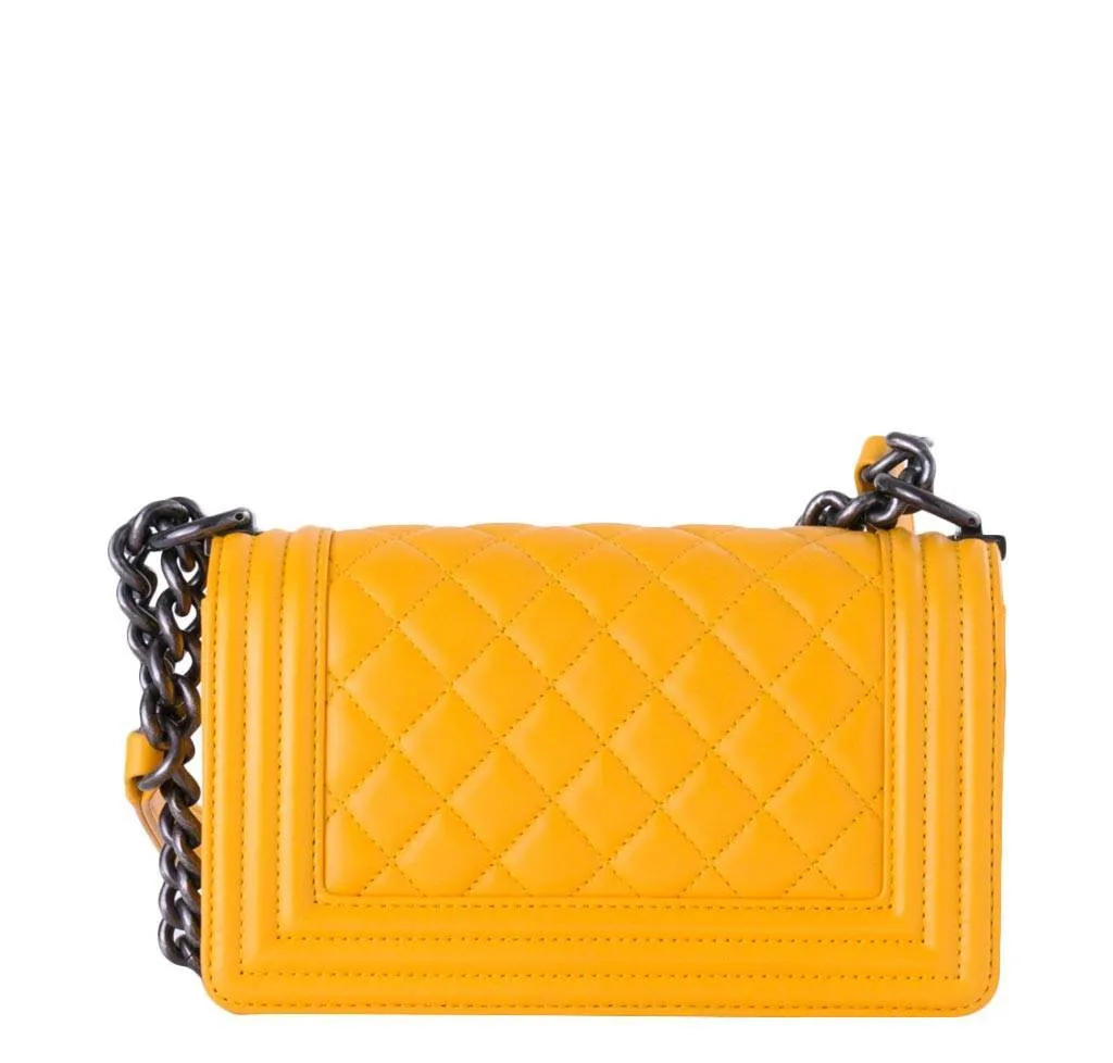 Chanel Boy Bag Yellow SHW