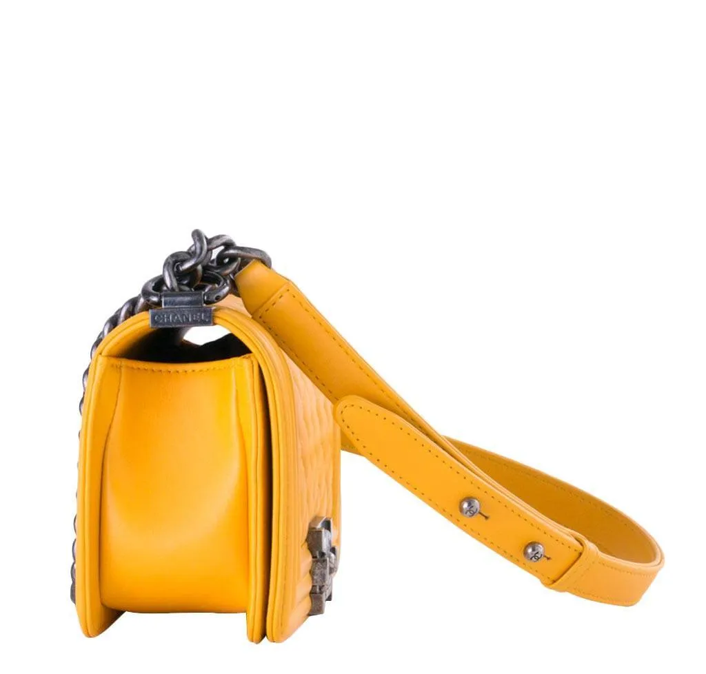 Chanel Boy Bag Yellow SHW