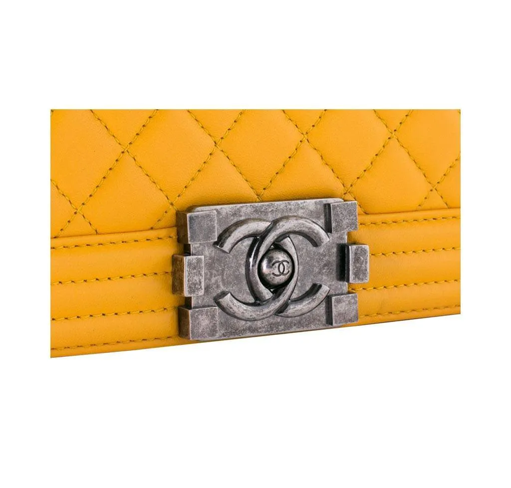 Chanel Boy Bag Yellow SHW