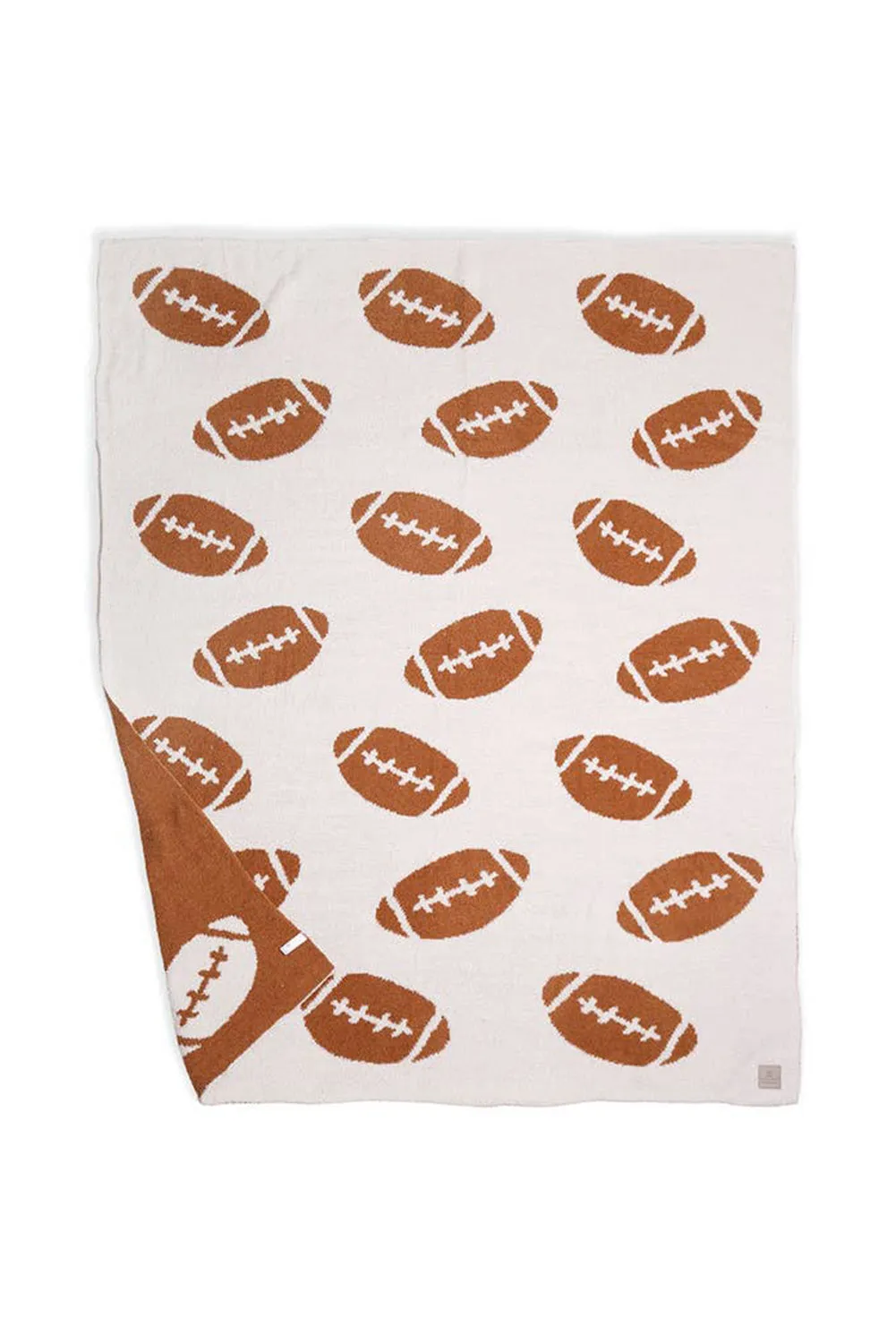 Chestnut Rugby Pattern Color Block Fleece Blanket 127*152cm