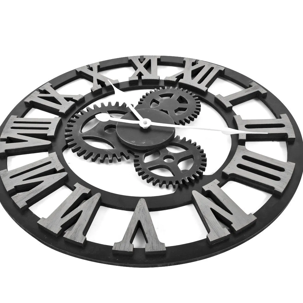 Chic Large Art Wall Clock Rustic Iron Metal Vintage Industrial luxury French