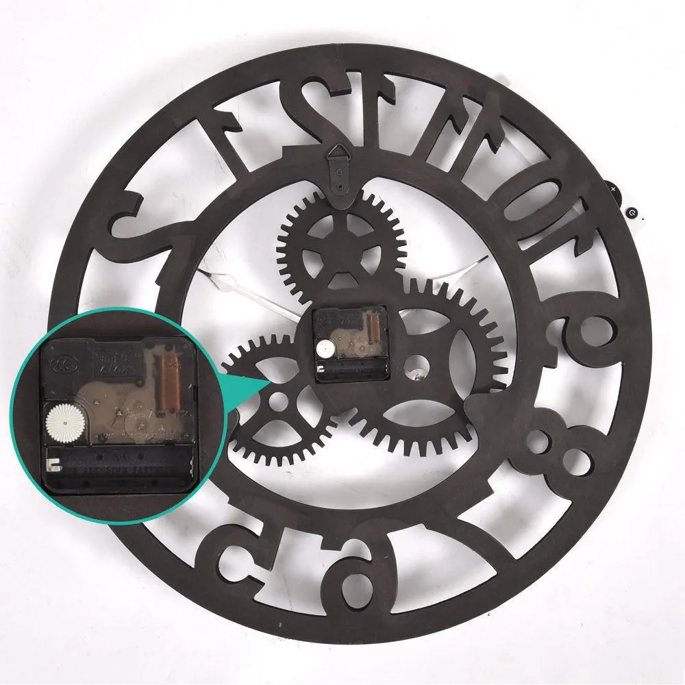 Chic Large Art Wall Clock Rustic Iron Metal Vintage Industrial luxury French