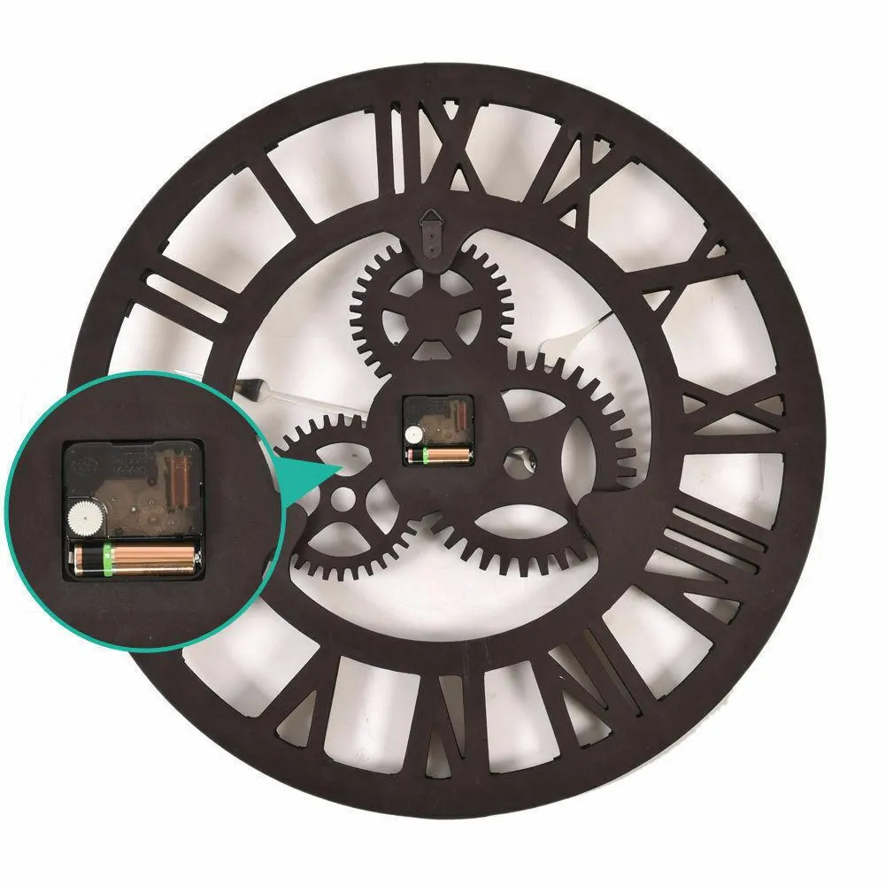 Chic Large Art Wall Clock Rustic Iron Metal Vintage Industrial luxury French
