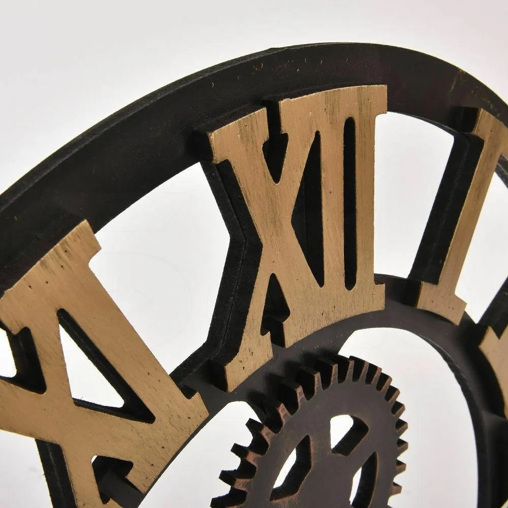 Chic Large Art Wall Clock Rustic Iron Metal Vintage Industrial luxury French