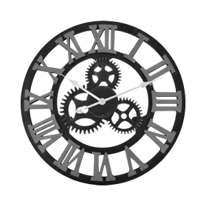 Chic Large Art Wall Clock Rustic Iron Metal Vintage Industrial luxury French