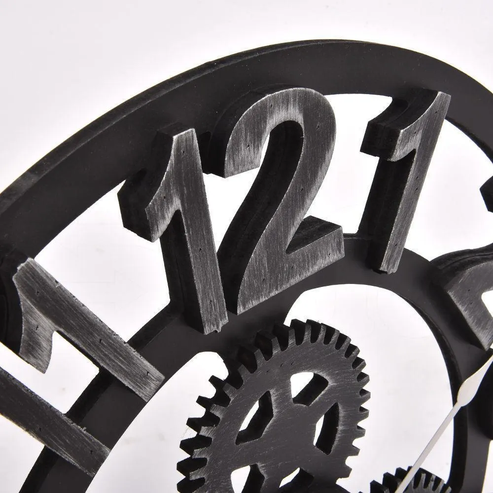 Chic Large Art Wall Clock Rustic Iron Metal Vintage Industrial luxury French