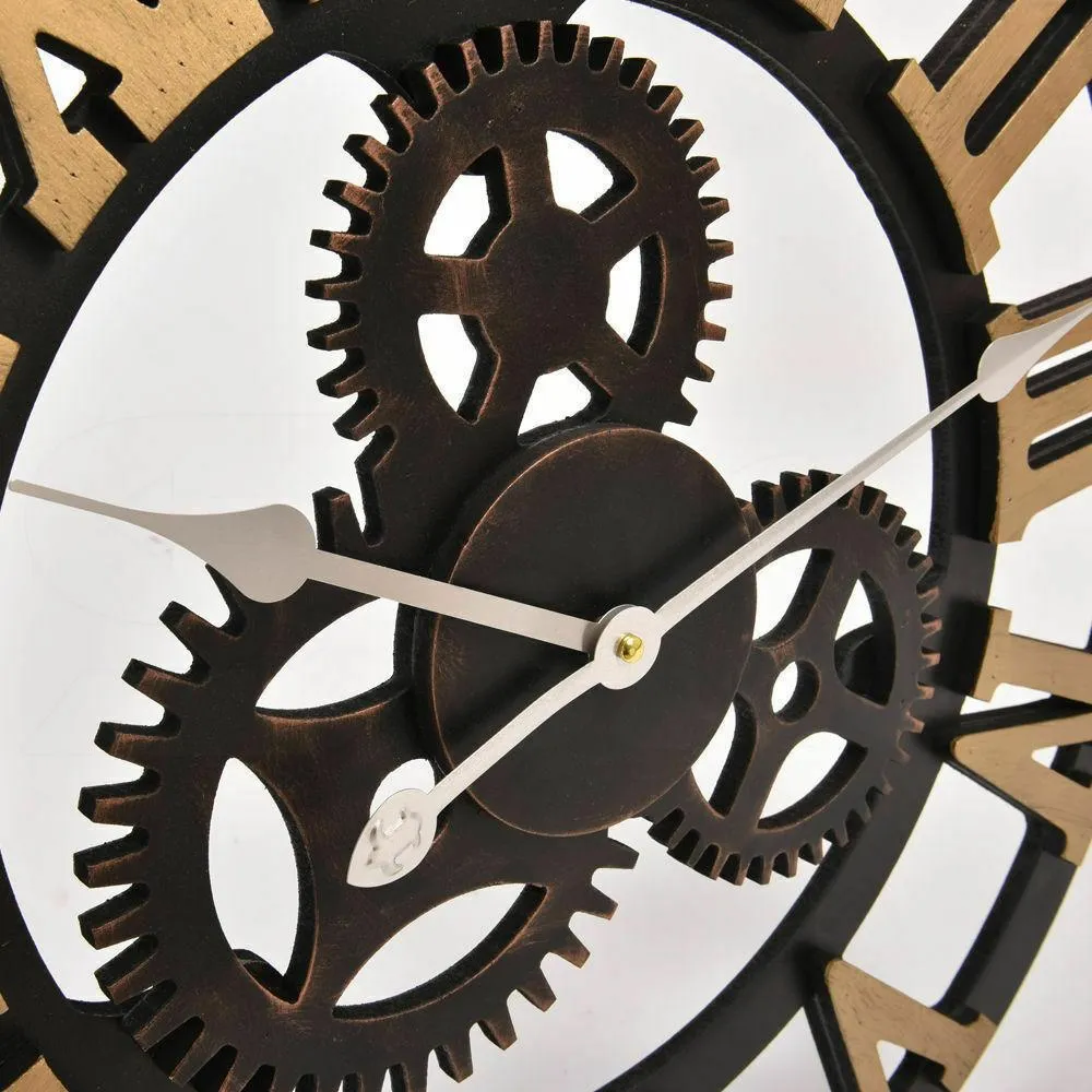 Chic Large Art Wall Clock Rustic Iron Metal Vintage Industrial luxury French