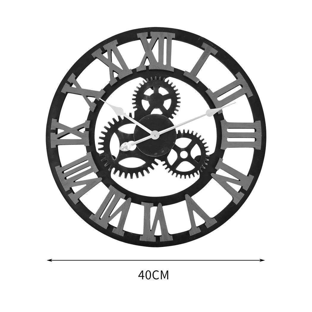 Chic Large Art Wall Clock Rustic Iron Metal Vintage Industrial luxury French