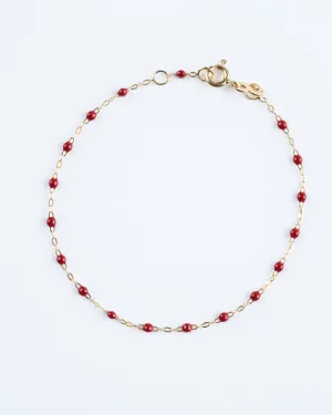 classic gigi bracelet 6.7" bracelet with bordeaux - yellow gold with bordeaux