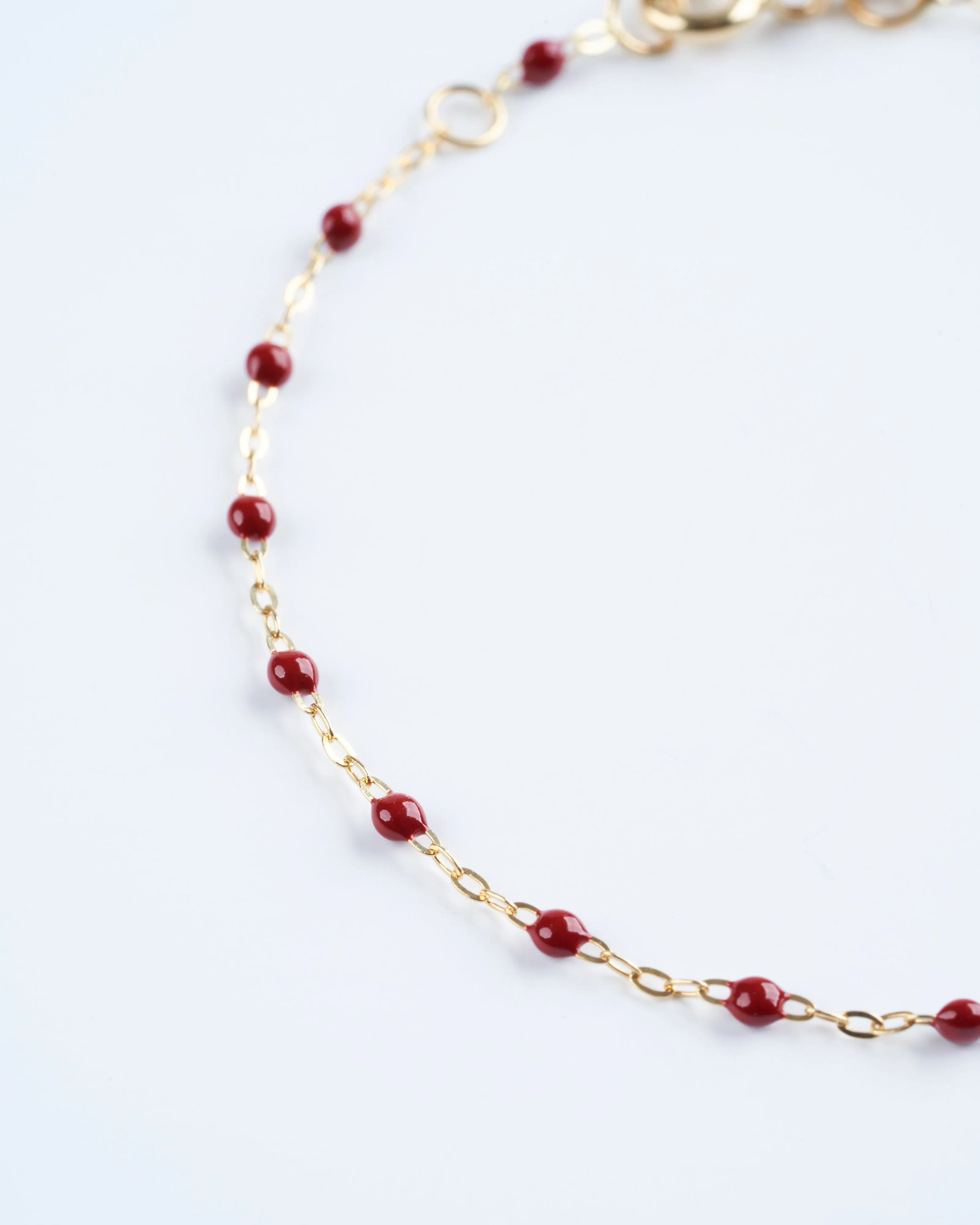 classic gigi bracelet 6.7" bracelet with bordeaux - yellow gold with bordeaux