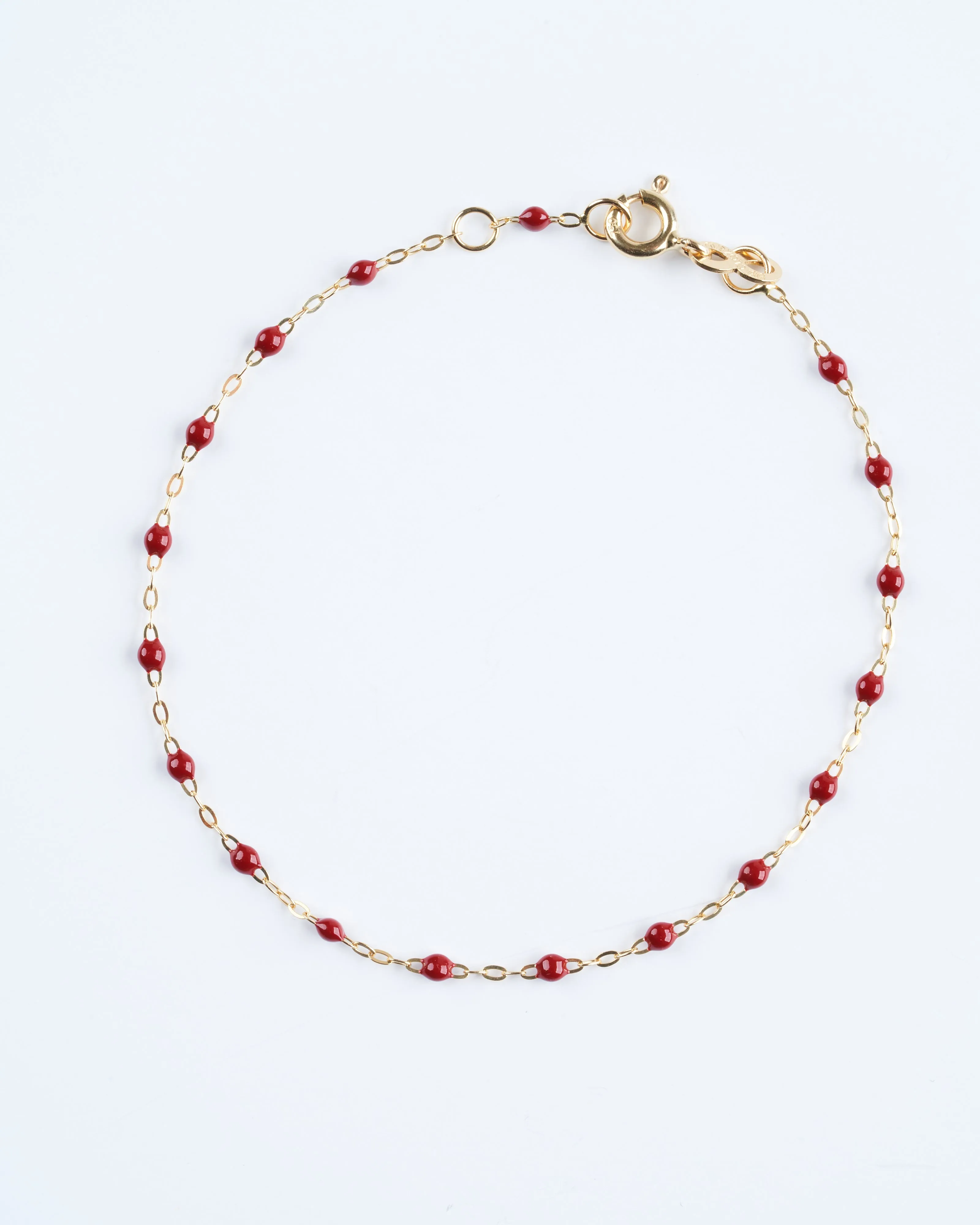 classic gigi bracelet 6.7" bracelet with bordeaux - yellow gold with bordeaux