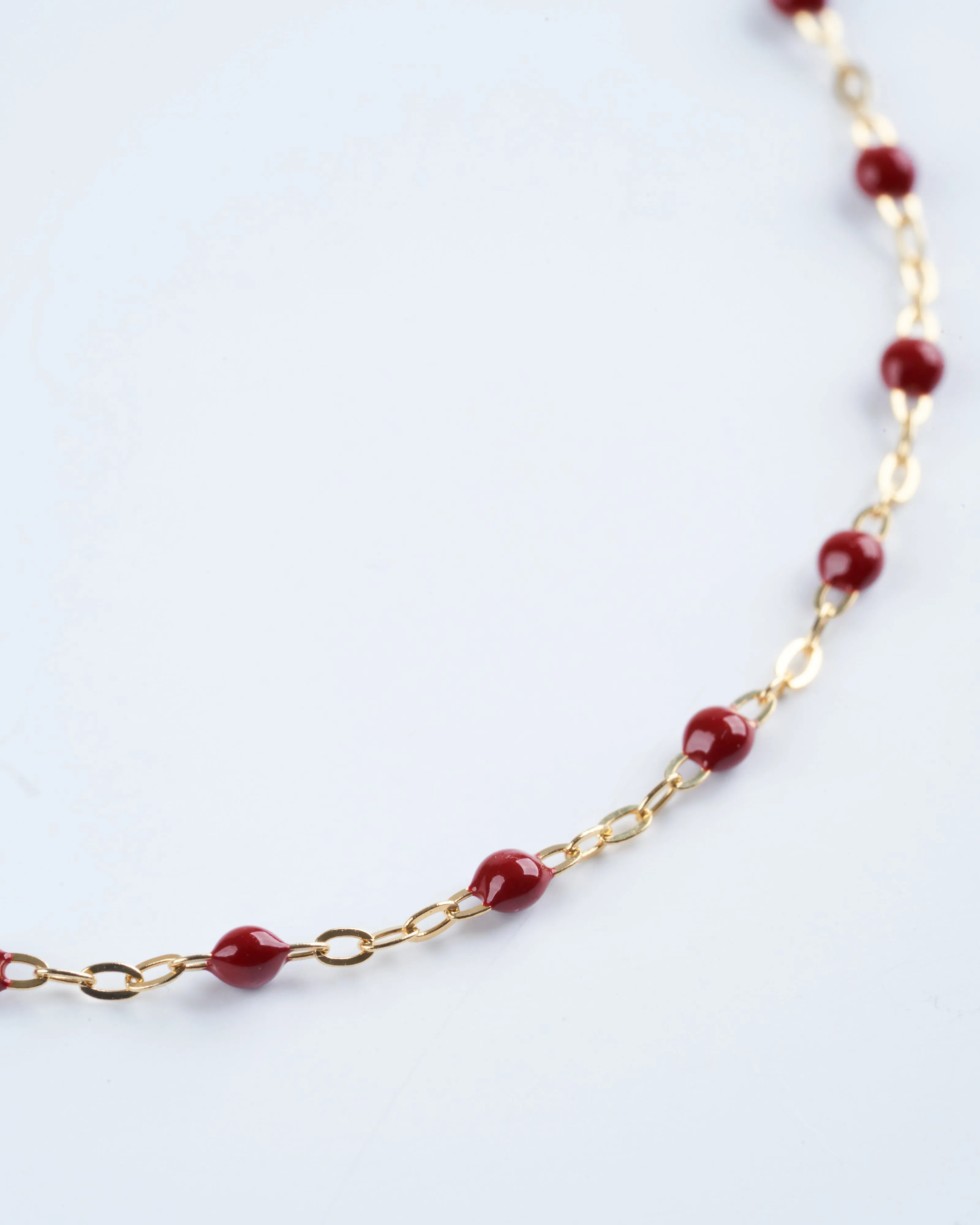 classic gigi bracelet 6.7" bracelet with bordeaux - yellow gold with bordeaux