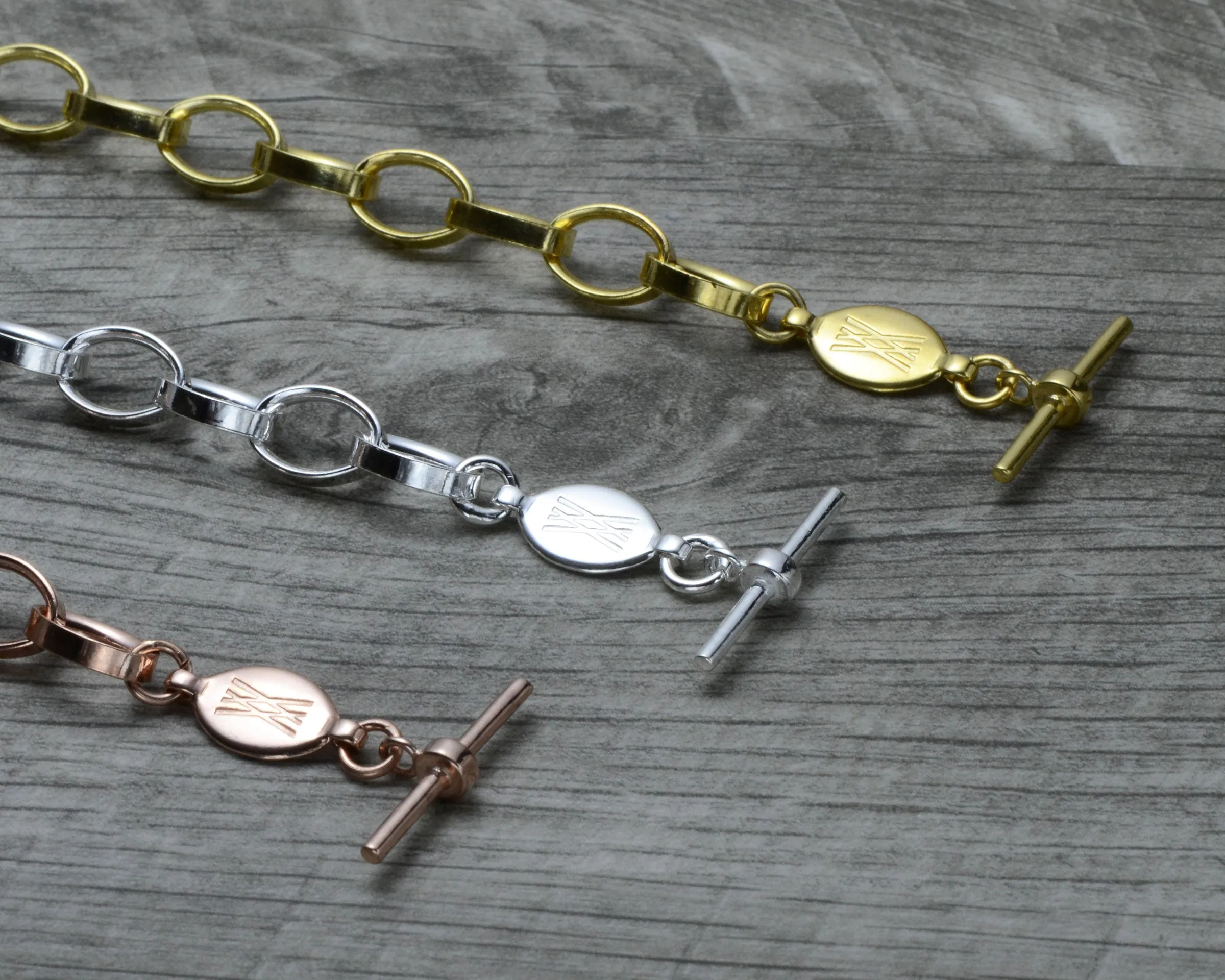 CLASSIC GOLD VERMEIL CHARM BRACELET - TOGGLE CLASP